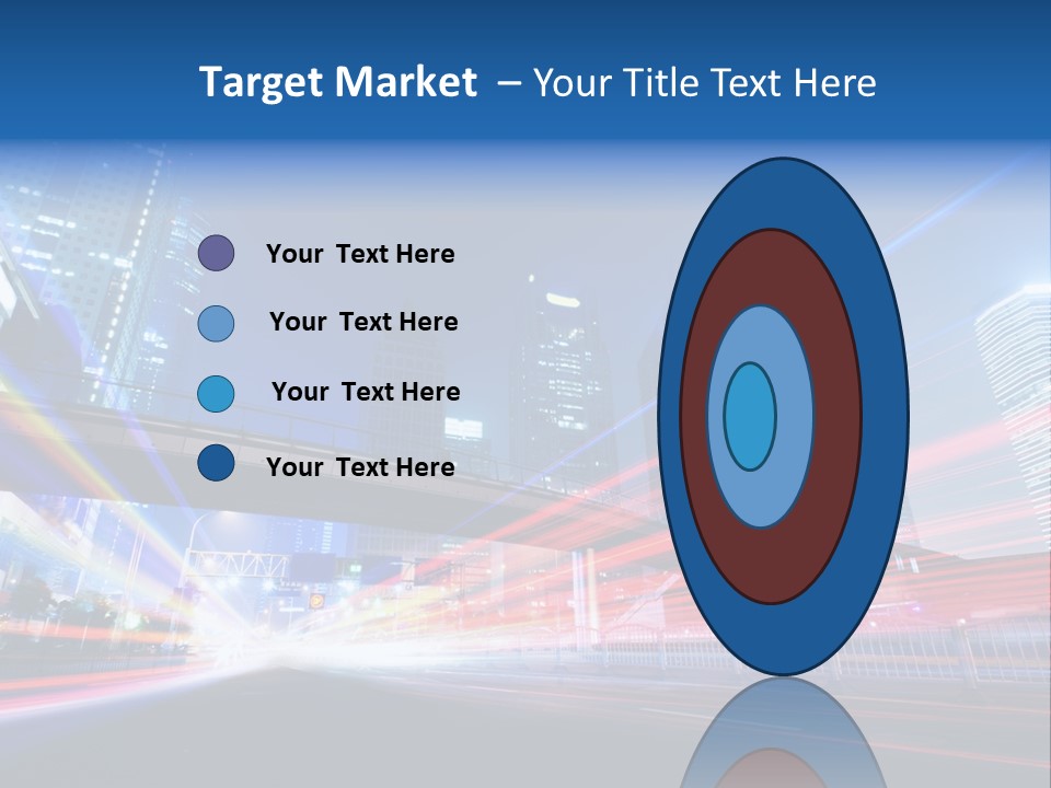 A Picture Of A City At Night With Bright Lights PowerPoint Template