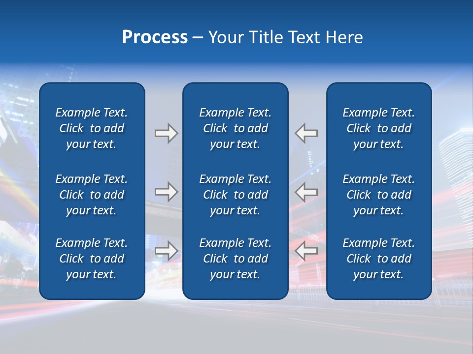 A Picture Of A City At Night With Bright Lights PowerPoint Template