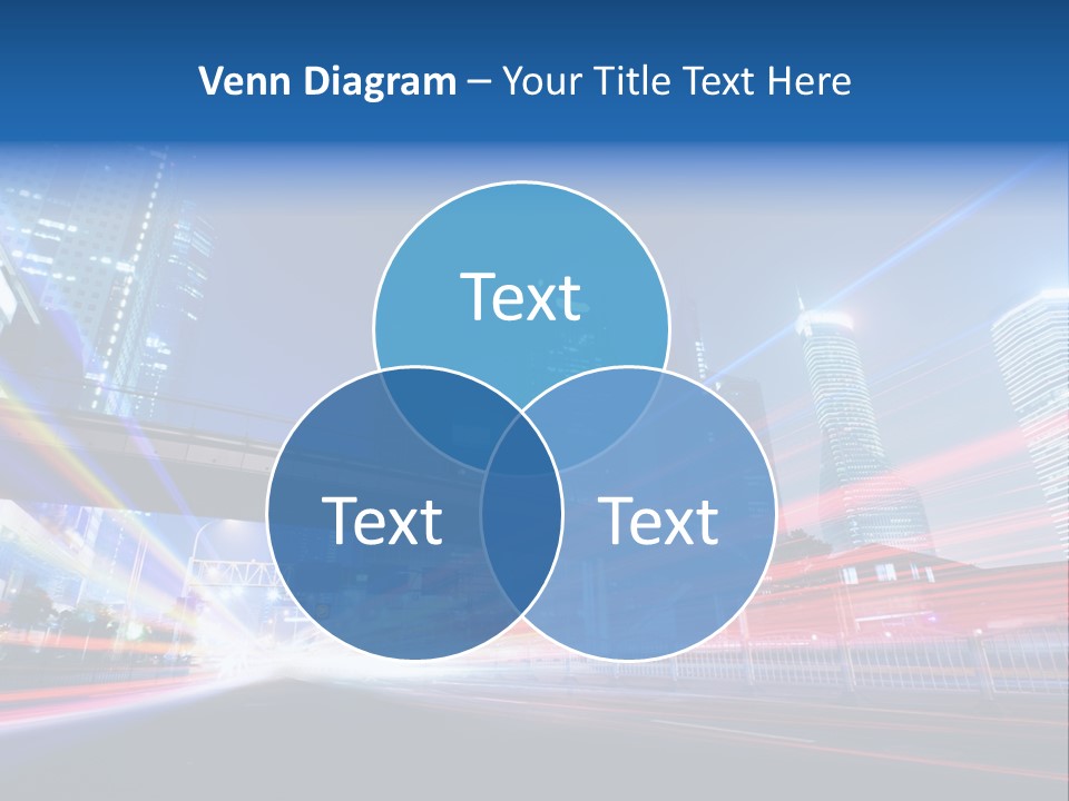A Picture Of A City At Night With Bright Lights PowerPoint Template