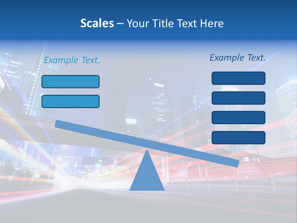 A Picture Of A City At Night With Bright Lights PowerPoint Template