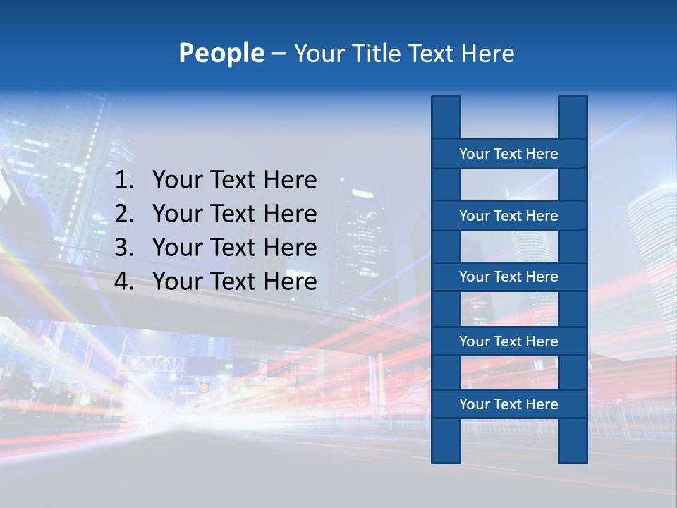 A Picture Of A City At Night With Bright Lights PowerPoint Template