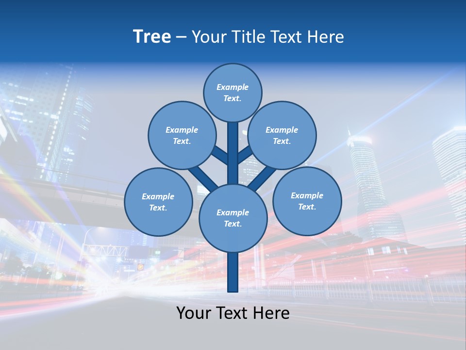 A Picture Of A City At Night With Bright Lights PowerPoint Template