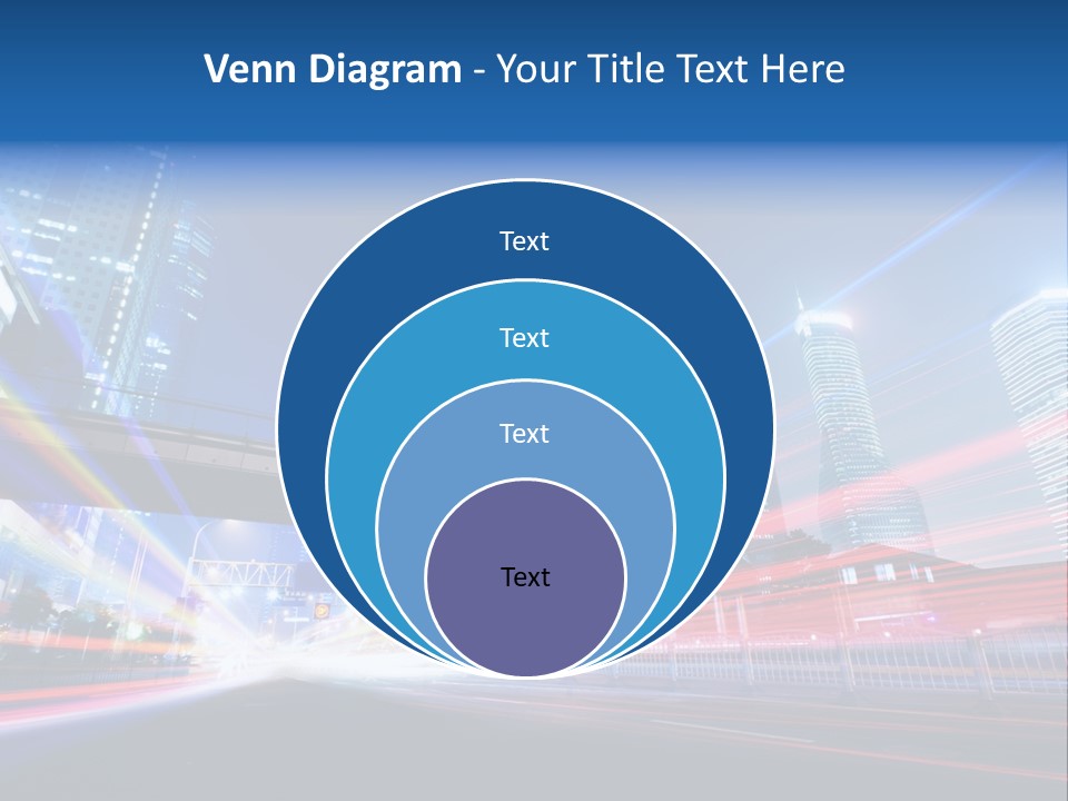 A Picture Of A City At Night With Bright Lights PowerPoint Template