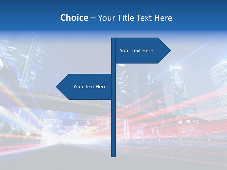 A Picture Of A City At Night With Bright Lights PowerPoint Template