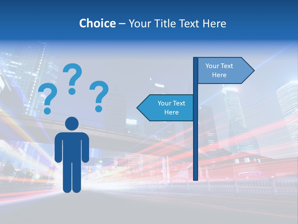 A Picture Of A City At Night With Bright Lights PowerPoint Template