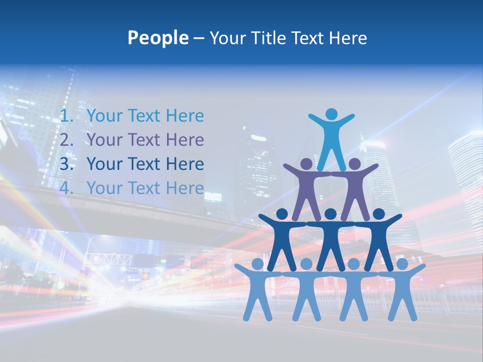 A Picture Of A City At Night With Bright Lights PowerPoint Template