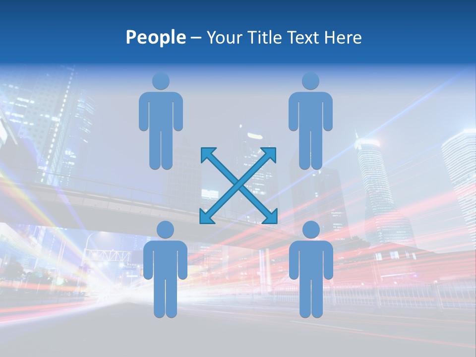 A Picture Of A City At Night With Bright Lights PowerPoint Template