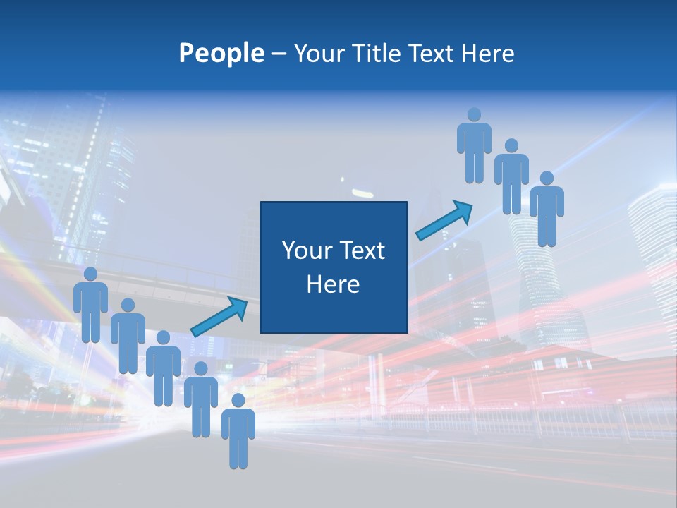 A Picture Of A City At Night With Bright Lights PowerPoint Template