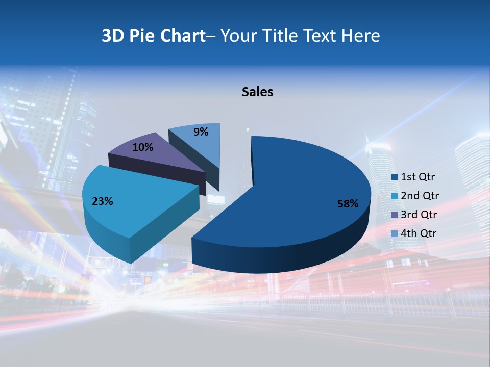 A Picture Of A City At Night With Bright Lights PowerPoint Template