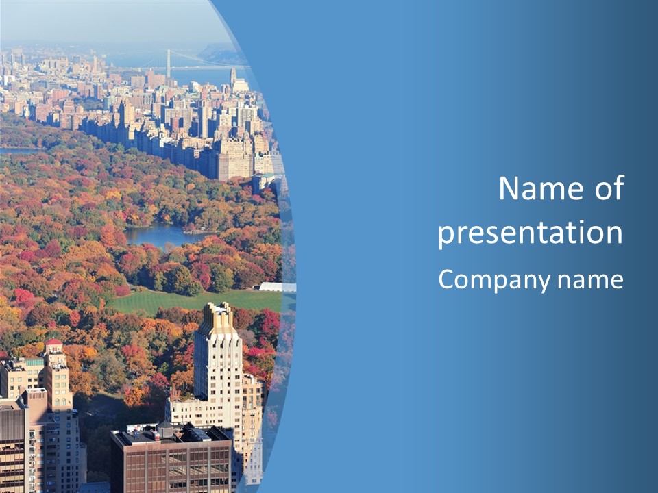 Blue City New York City PowerPoint Template