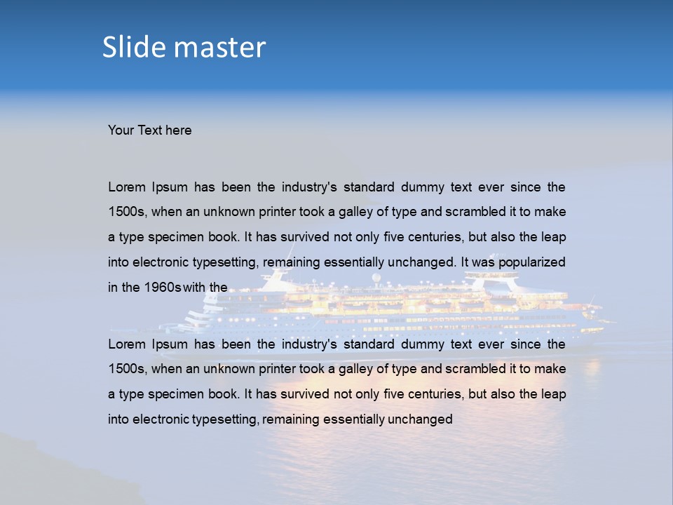 Tour Boat Sea PowerPoint Template