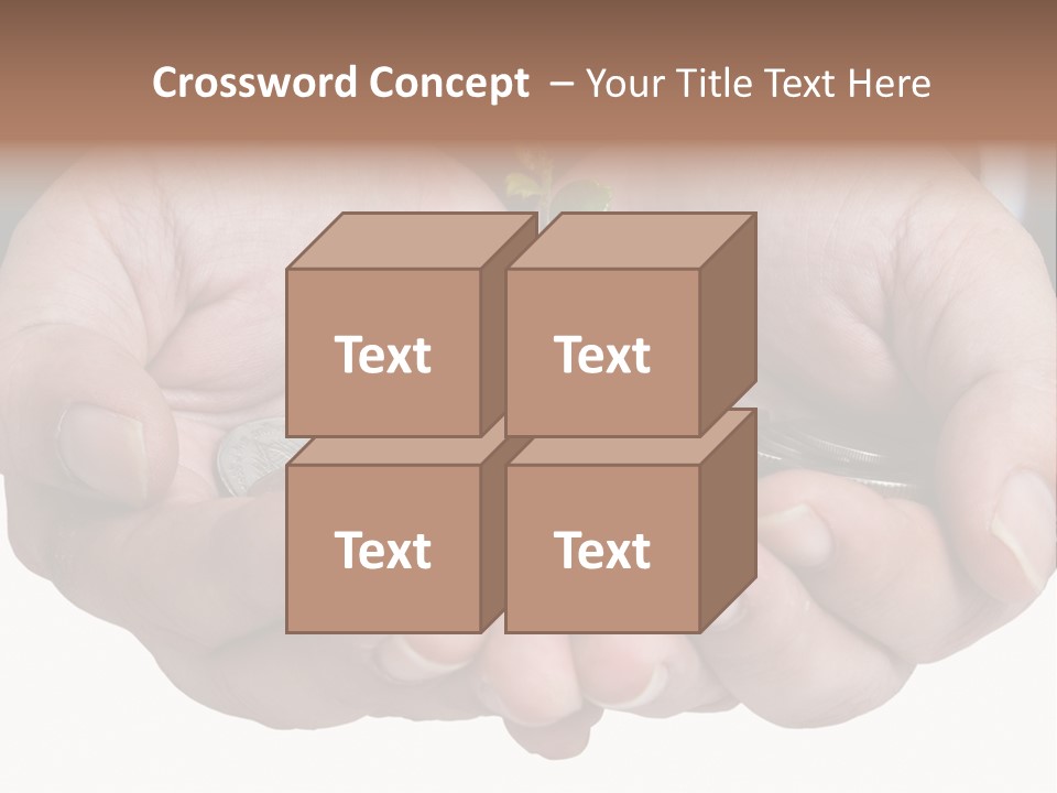 A Person Holding A Plant Growing From A Pile Of Coins PowerPoint Template