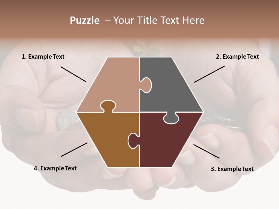 A Person Holding A Plant Growing From A Pile Of Coins PowerPoint Template