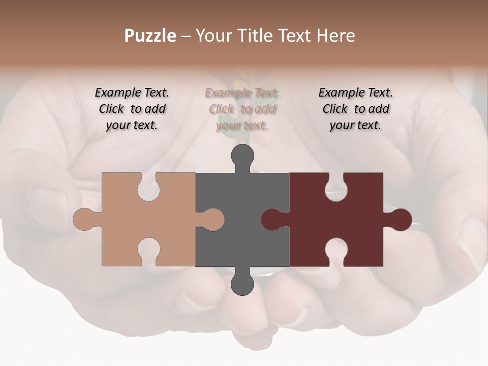 A Person Holding A Plant Growing From A Pile Of Coins PowerPoint Template