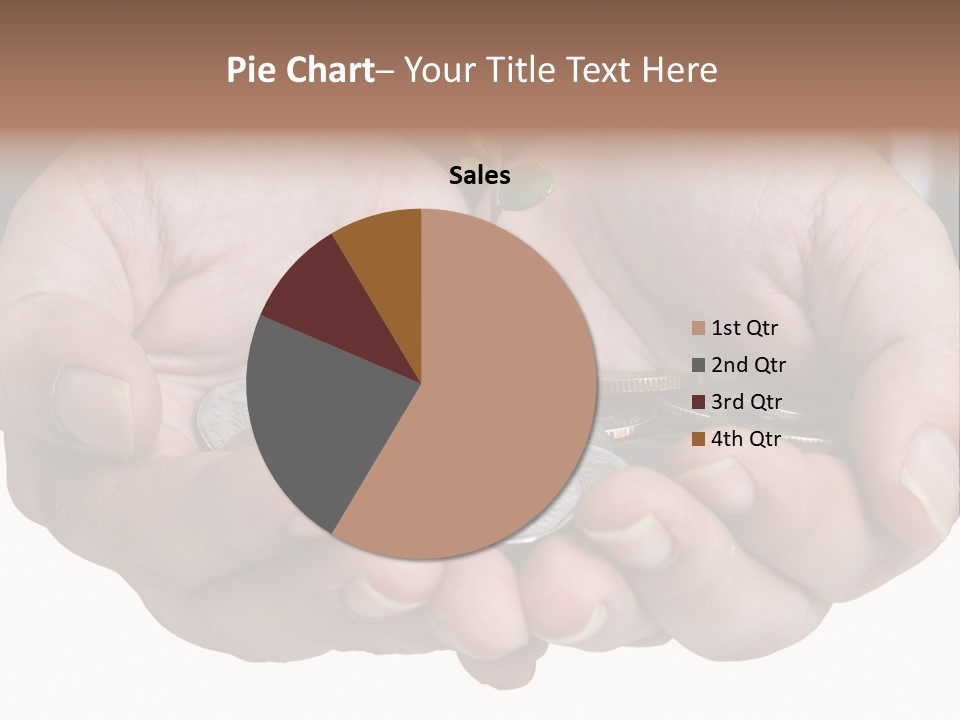 A Person Holding A Plant Growing From A Pile Of Coins PowerPoint Template