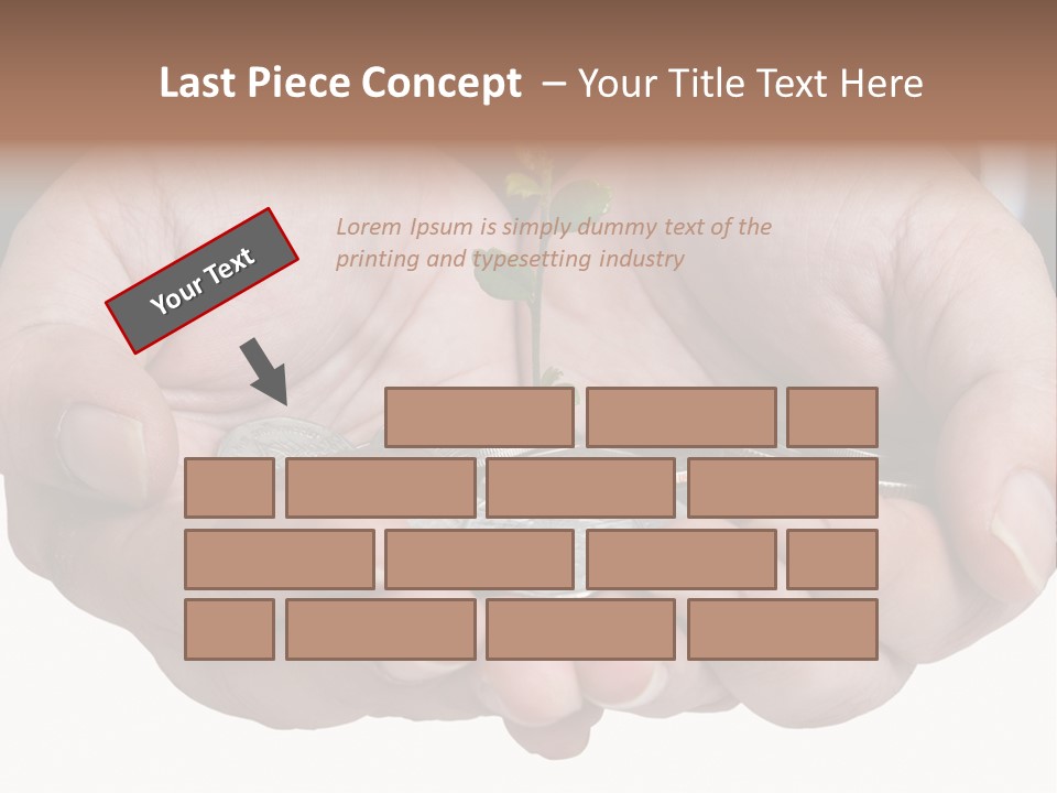 A Person Holding A Plant Growing From A Pile Of Coins PowerPoint Template