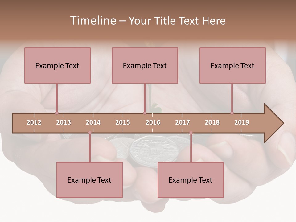A Person Holding A Plant Growing From A Pile Of Coins PowerPoint Template