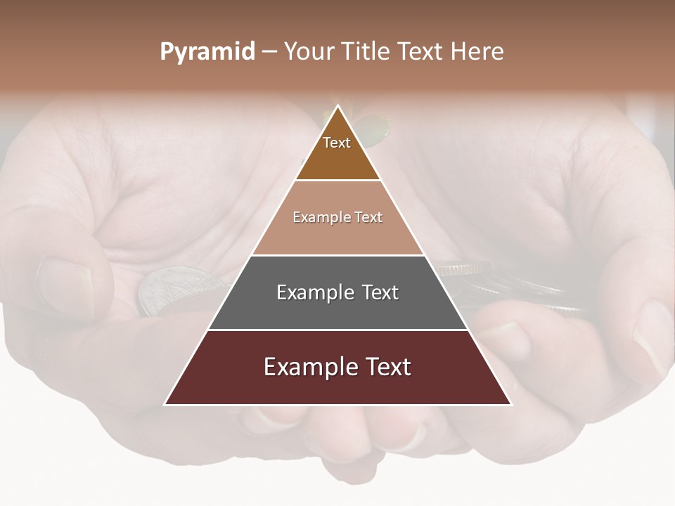 A Person Holding A Plant Growing From A Pile Of Coins PowerPoint Template