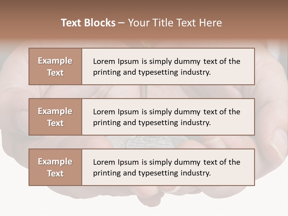A Person Holding A Plant Growing From A Pile Of Coins PowerPoint Template