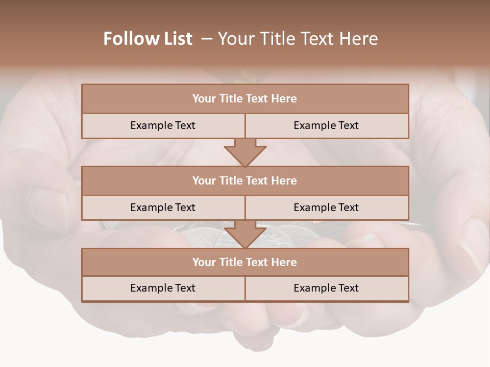 A Person Holding A Plant Growing From A Pile Of Coins PowerPoint Template