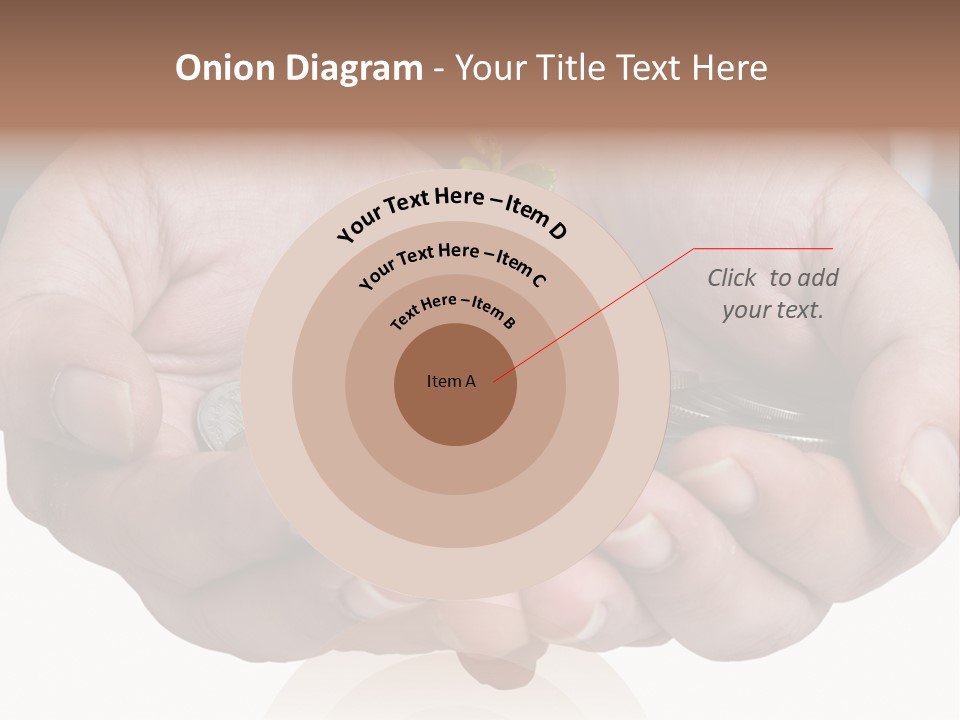A Person Holding A Plant Growing From A Pile Of Coins PowerPoint Template