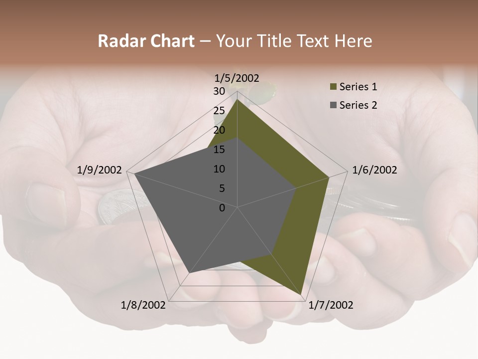 A Person Holding A Plant Growing From A Pile Of Coins PowerPoint Template