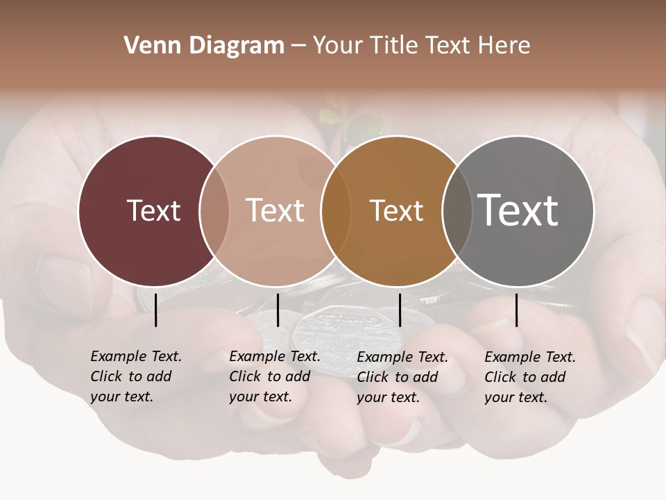 A Person Holding A Plant Growing From A Pile Of Coins PowerPoint Template