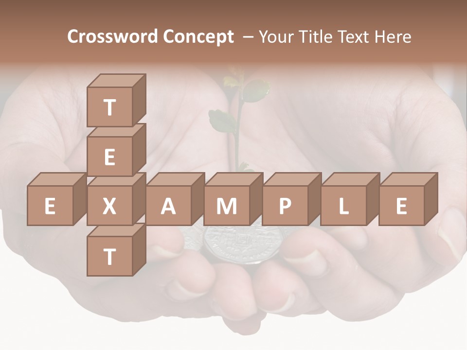 A Person Holding A Plant Growing From A Pile Of Coins PowerPoint Template