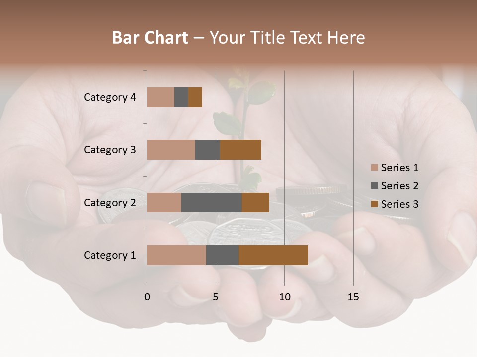 A Person Holding A Plant Growing From A Pile Of Coins PowerPoint Template