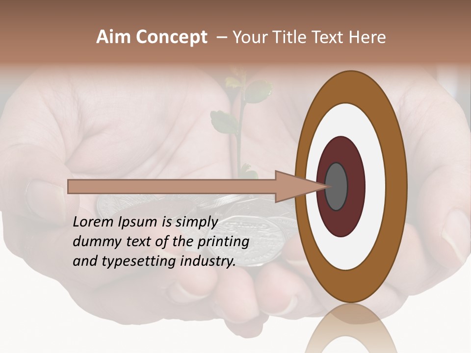 A Person Holding A Plant Growing From A Pile Of Coins PowerPoint Template