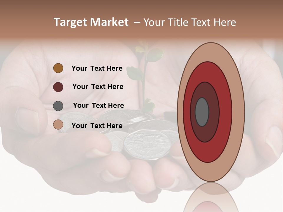 A Person Holding A Plant Growing From A Pile Of Coins PowerPoint Template