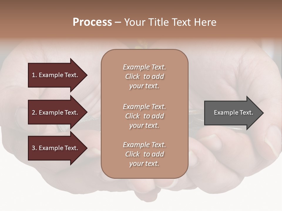 A Person Holding A Plant Growing From A Pile Of Coins PowerPoint Template