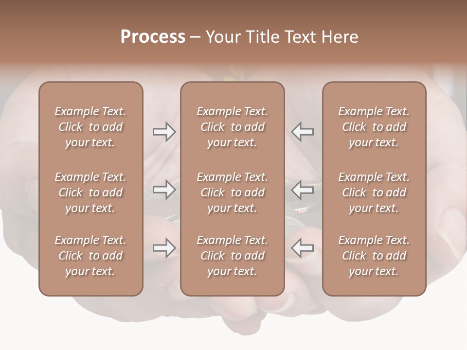 A Person Holding A Plant Growing From A Pile Of Coins PowerPoint Template