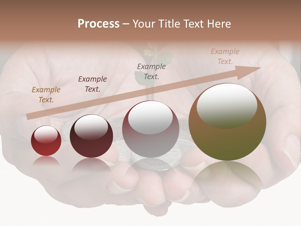 A Person Holding A Plant Growing From A Pile Of Coins PowerPoint Template