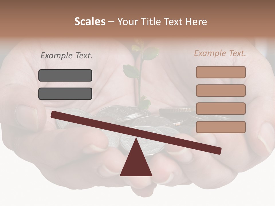 A Person Holding A Plant Growing From A Pile Of Coins PowerPoint Template