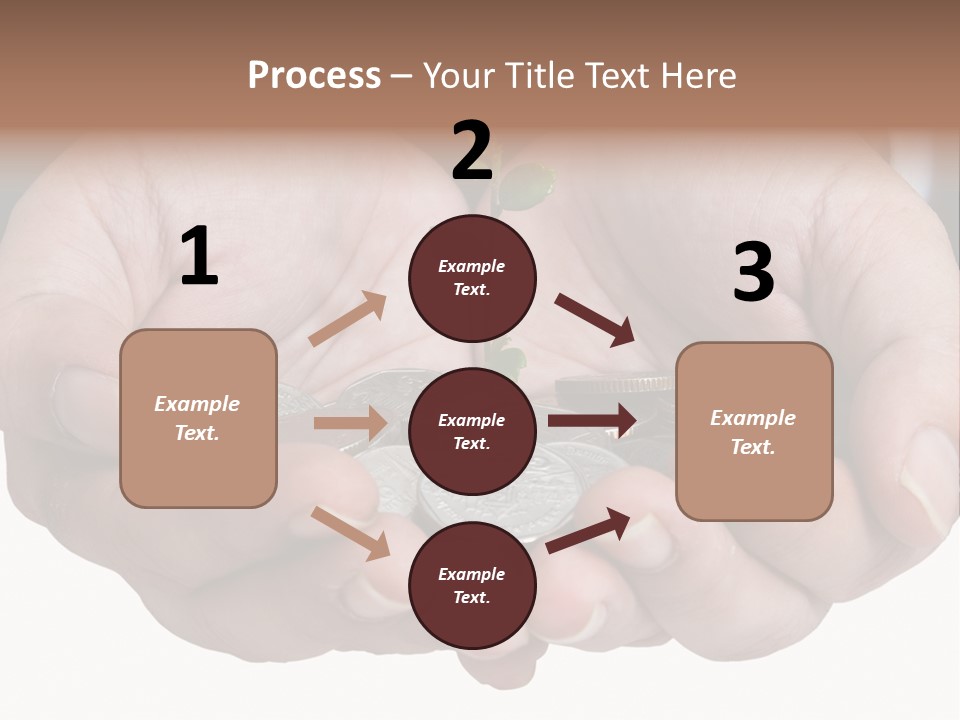 A Person Holding A Plant Growing From A Pile Of Coins PowerPoint Template