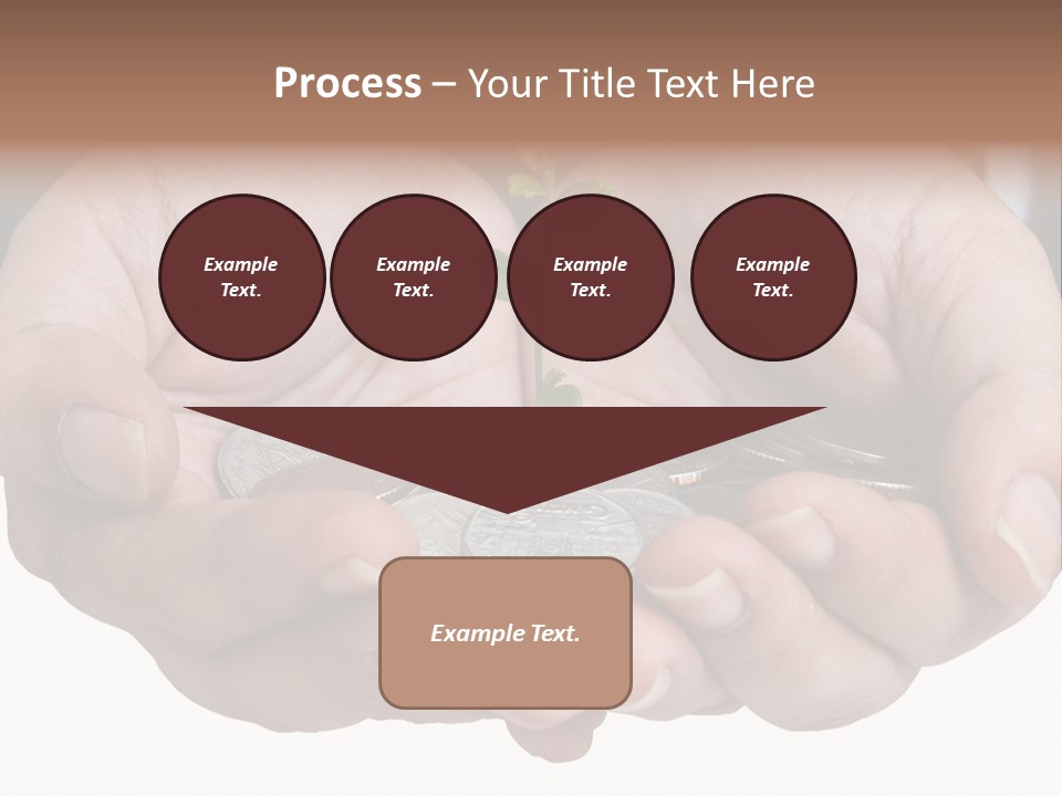 A Person Holding A Plant Growing From A Pile Of Coins PowerPoint Template