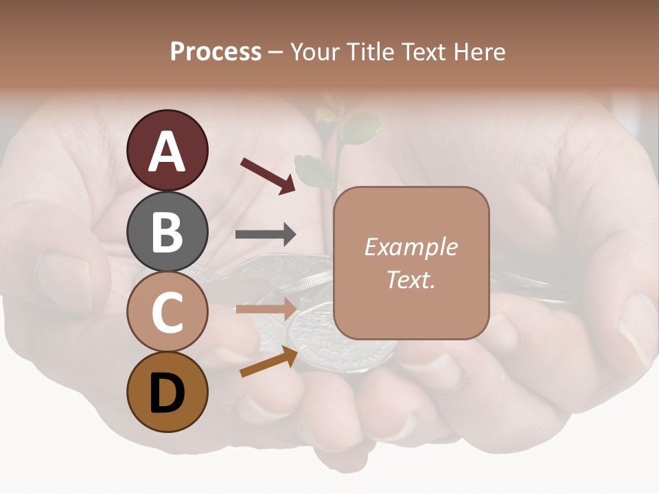 A Person Holding A Plant Growing From A Pile Of Coins PowerPoint Template