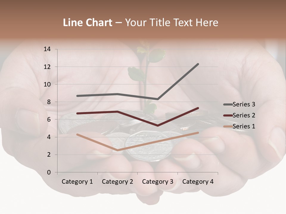 A Person Holding A Plant Growing From A Pile Of Coins PowerPoint Template