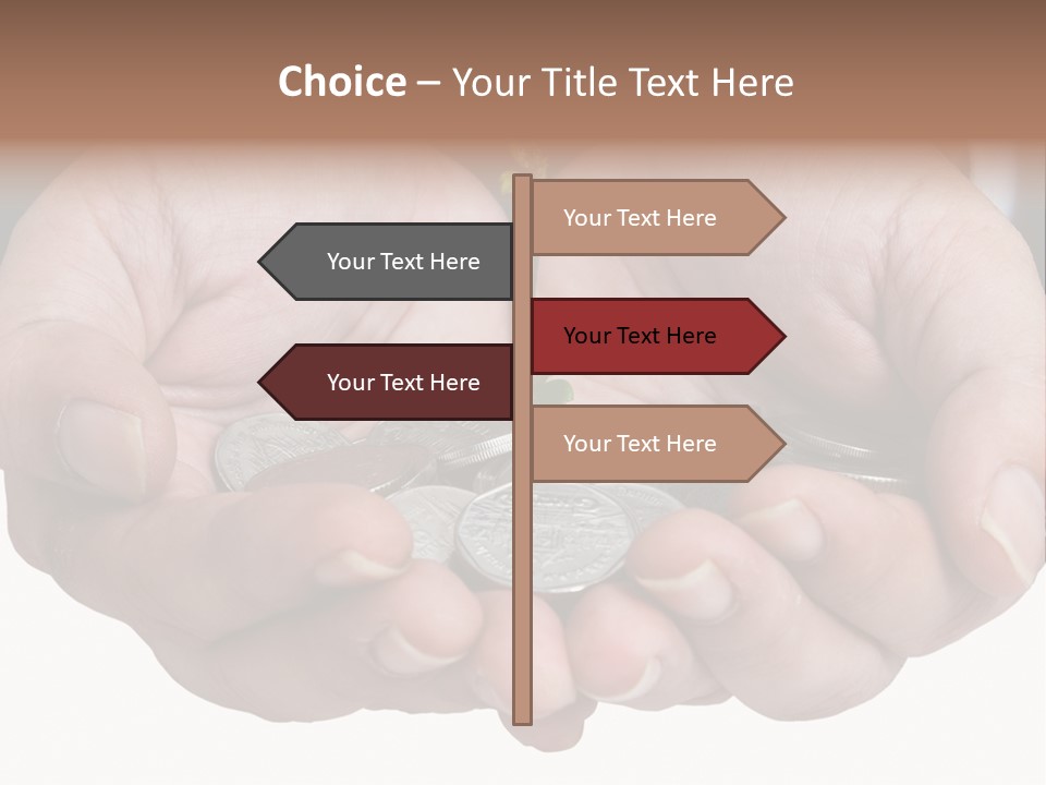 A Person Holding A Plant Growing From A Pile Of Coins PowerPoint Template