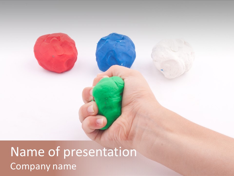 Hand Red Work PowerPoint Template