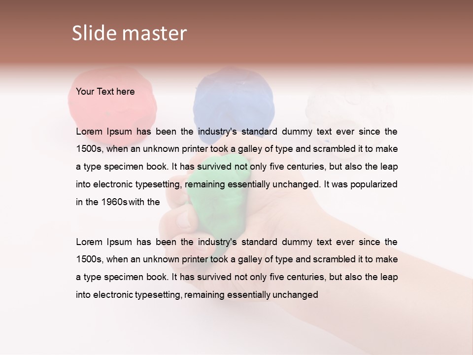 Hand Red Work PowerPoint Template