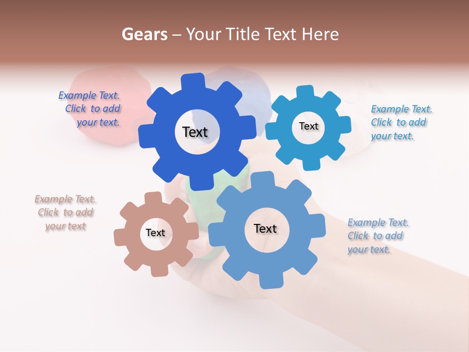 Hand Red Work PowerPoint Template