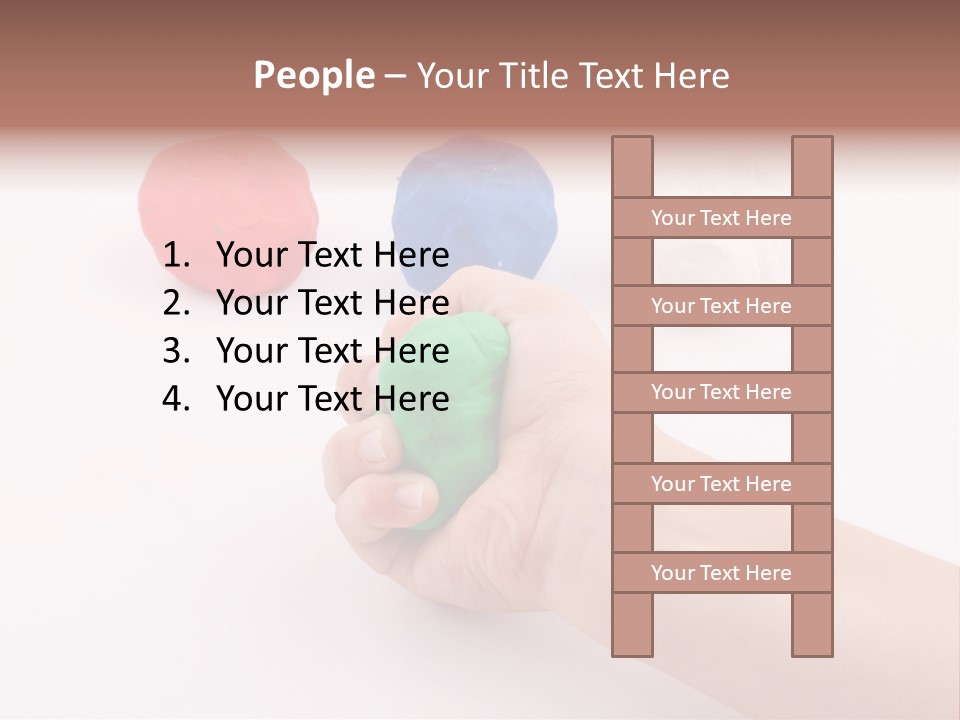 Hand Red Work PowerPoint Template