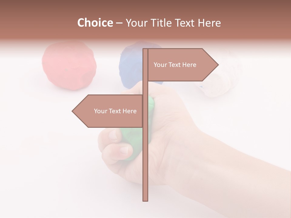 Hand Red Work PowerPoint Template