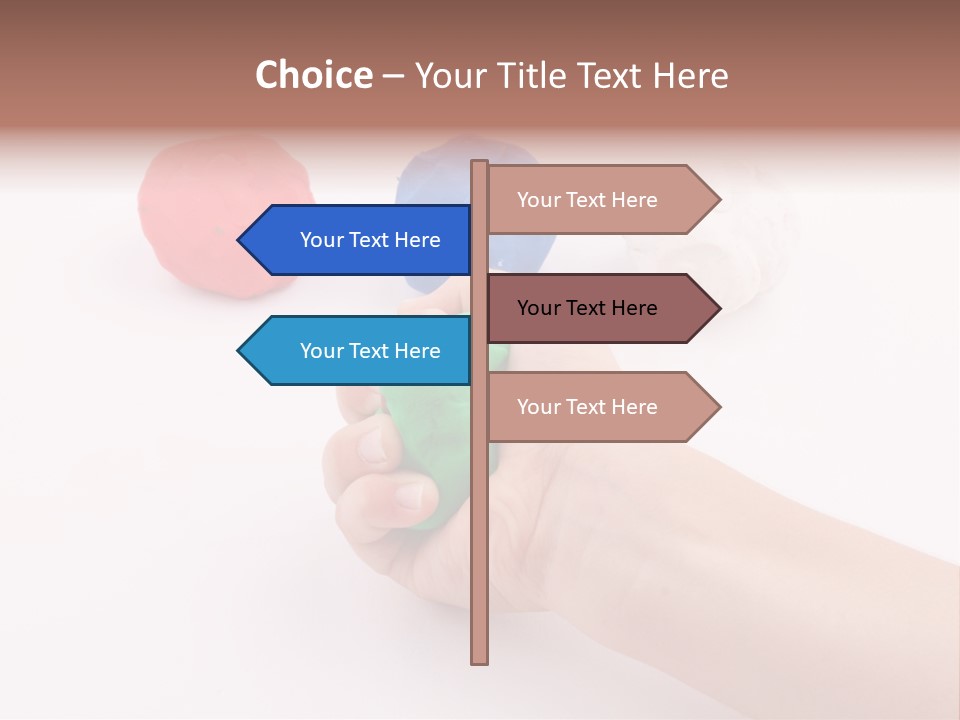 Hand Red Work PowerPoint Template