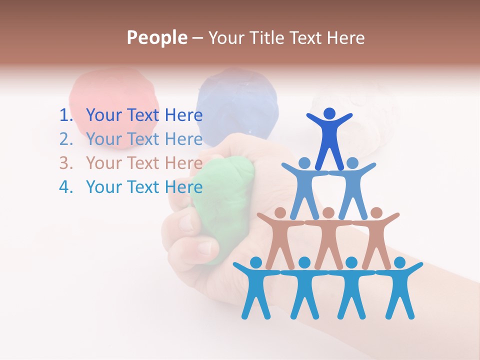 Hand Red Work PowerPoint Template