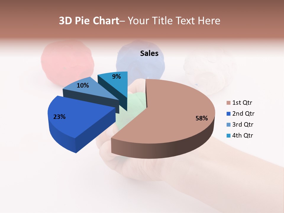 Hand Red Work PowerPoint Template