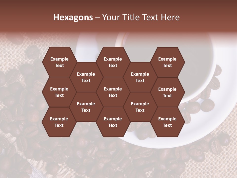 A Cup Of Coffee On A Saucer Surrounded By Coffee Beans PowerPoint Template