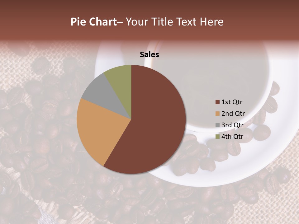 A Cup Of Coffee On A Saucer Surrounded By Coffee Beans PowerPoint Template